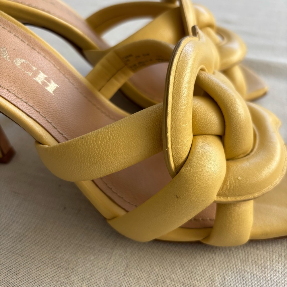 Coach Kellie Butter Yellow Leather Sandal 6.5 | Minimal Chic - Picture 6 of 11